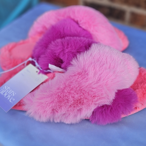 Pink and Purple Fuzzy Slippers - Picture 3 of 5